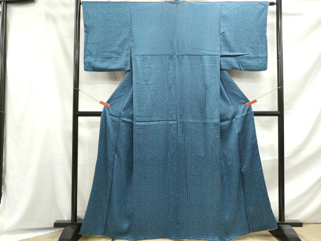 平和屋着物■上質な小紋　菱文　正絹　逸品　DABF4612qa