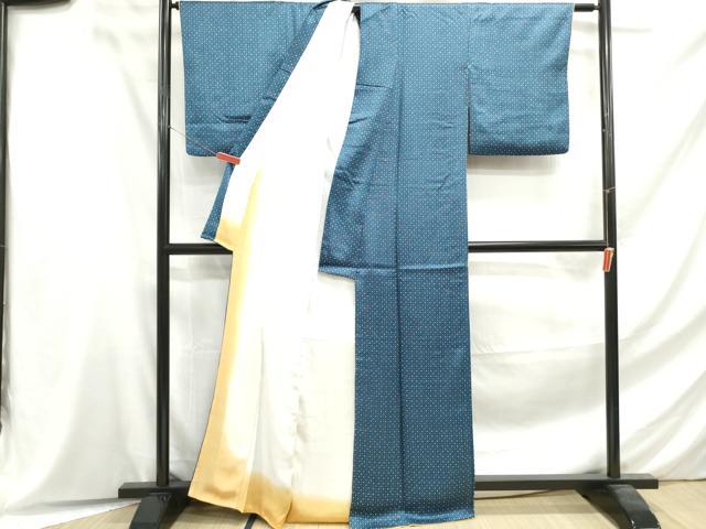 平和屋着物■上質な小紋　菱文　正絹　逸品　DABF4612qa
