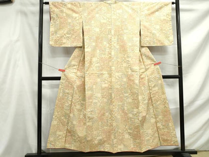 平和屋着物■上質な紬　流水花文　正絹　逸品　DABF4615qa