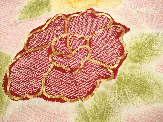 平和屋着物■豪華振袖　駒刺繍　絞り　舞花文　暈し染め　正絹　逸品　DABF4619qa