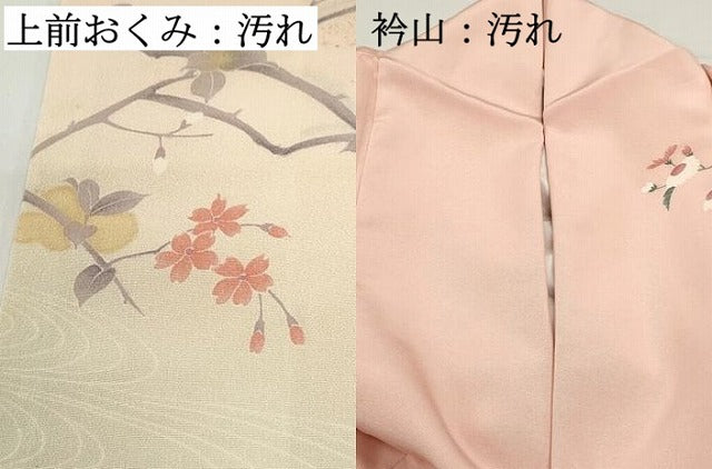 平和屋着物■訪問着　枝花文　暈し染め　金銀彩　正絹　逸品　DABF4621qa