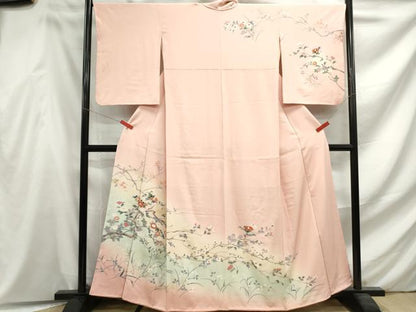 平和屋着物■訪問着　枝花文　暈し染め　金銀彩　正絹　逸品　DABF4621qa