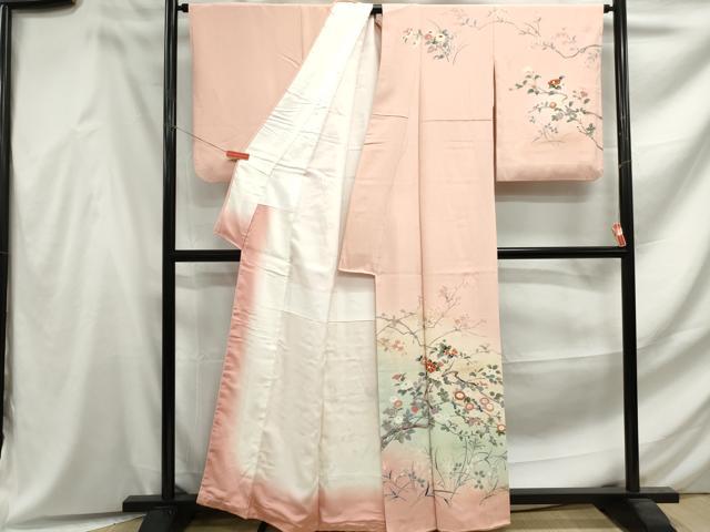 平和屋着物■訪問着　枝花文　暈し染め　金銀彩　正絹　逸品　DABF4621qa