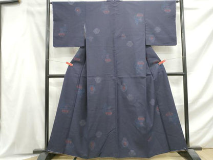 平和屋着物■上質な紬　陶器文　正絹　逸品　DABF4623qa