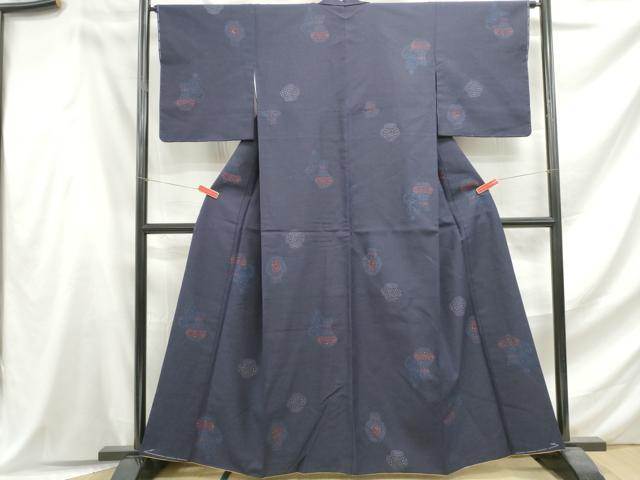 平和屋着物■上質な紬　陶器文　正絹　逸品　DABF4623qa