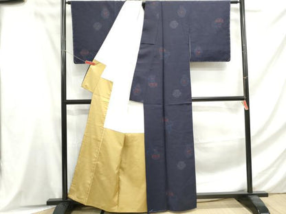 平和屋着物■上質な紬　陶器文　正絹　逸品　DABF4623qa