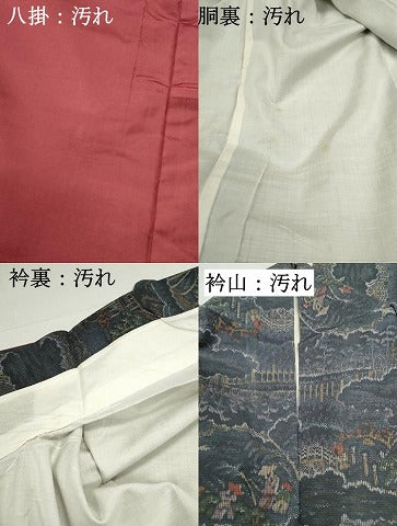 平和屋着物■上質な紬　風景文　正絹　逸品　DABF4625qa