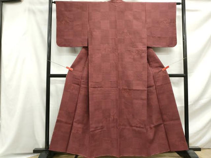 平和屋着物■上質な小紋　紬地　花鳥文　正絹　逸品　DABF4627qa