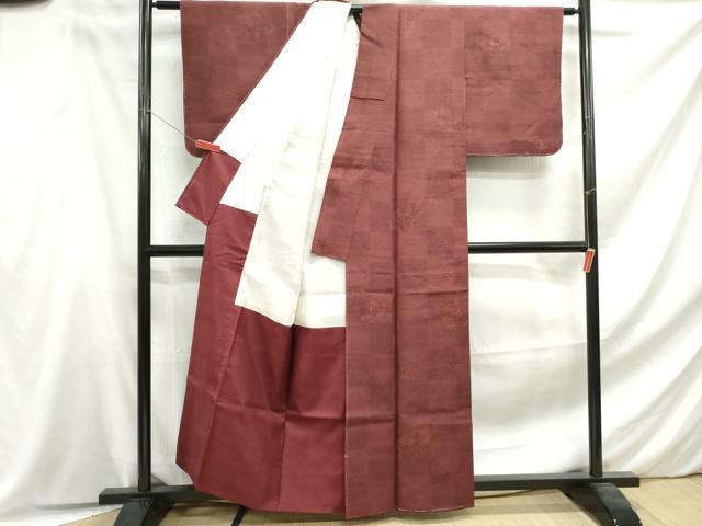 平和屋着物■上質な小紋　紬地　花鳥文　正絹　逸品　DABF4627qa