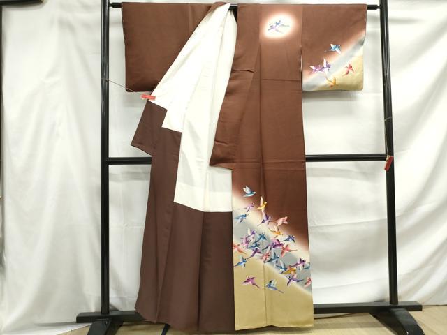 平和屋着物■訪問着　手描き　飛鳥文　暈し染め　正絹　逸品　DABF4628qa