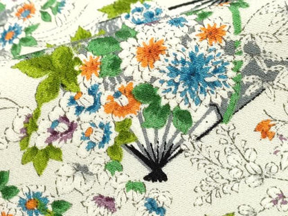 平和屋着物■上質な小紋 扇面花文 正絹 逸品 DABF4638qa