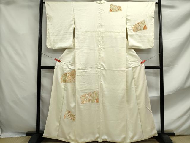 平和屋着物■中国三大刺繍 相良刺繍 訪問着 枝花文 正絹 逸品 DABF4640qa