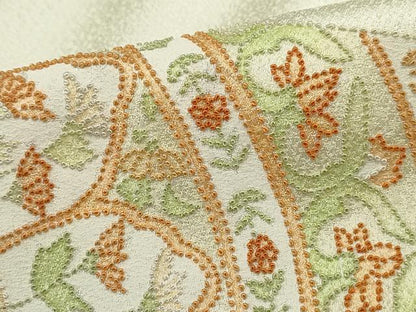 平和屋着物■中国三大刺繍 相良刺繍 訪問着 枝花文 正絹 逸品 DABF4640qa