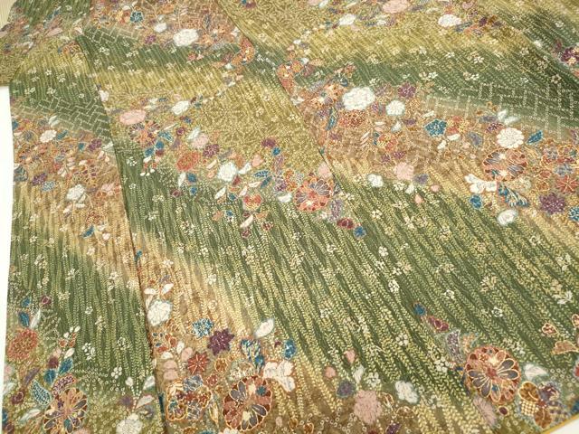 平和屋着物■上質な小紋 辻が花 暈し染め 金彩 正絹 逸品 DABF4642qa