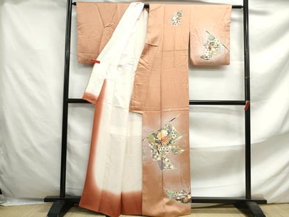 平和屋着物■訪問着 几帳花文 暈し染め 正絹 逸品 DABF4648qa