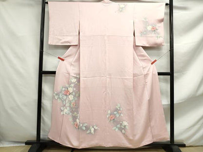 平和屋着物■訪問着 枝椿文 暈し染め 正絹 逸品 DABF4651qa