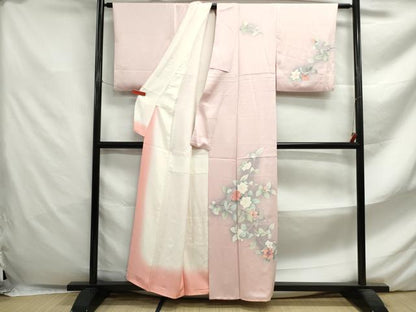 平和屋着物■訪問着 枝椿文 暈し染め 正絹 逸品 DABF4651qa