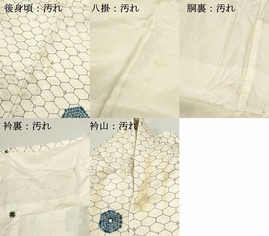 平和屋着物■上質な小紋 絞り 亀甲文 正絹 逸品 DABF4655qa