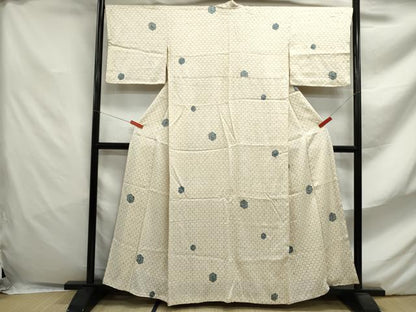 平和屋着物■上質な小紋 絞り 亀甲文 正絹 逸品 DABF4655qa