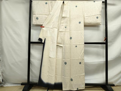 平和屋着物■上質な小紋 絞り 亀甲文 正絹 逸品 DABF4655qa
