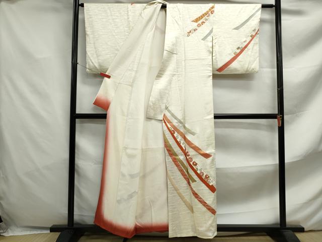平和屋着物■訪問着 駒刺繍 鬘帯流水花文 金彩 正絹 逸品 DABF4658qa