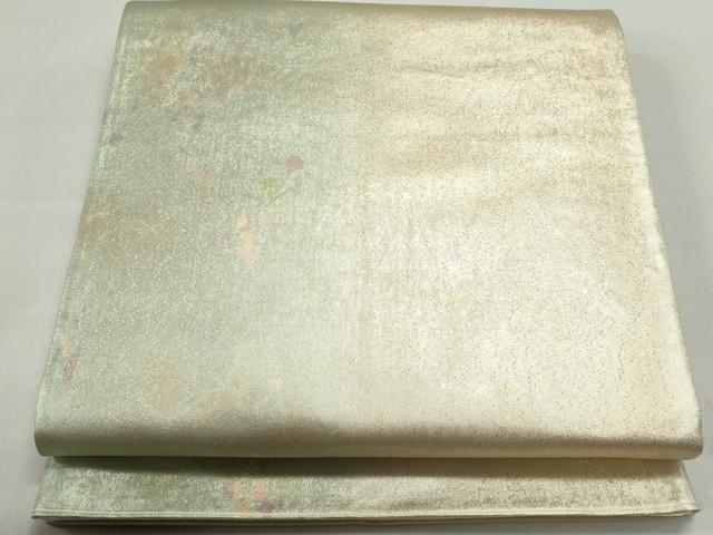 平和屋着物◎六通柄袋帯 霞文 引箔 正絹 逸品 DABF4676qa