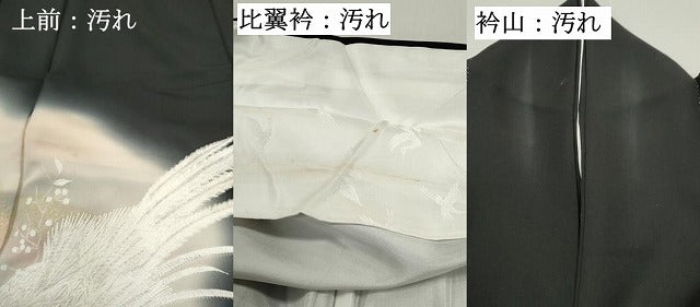平和屋着物■豪華黒留袖　刺繍　立波花鳥文　暈し染め　金彩　正絹　逸品　DABF4703qa