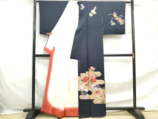 平和屋着物■訪問着　刺繍　エ霞枝花文　金彩　正絹　逸品　DABF4706qa