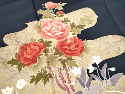 平和屋着物■訪問着　刺繍　エ霞枝花文　金彩　正絹　逸品　DABF4706qa