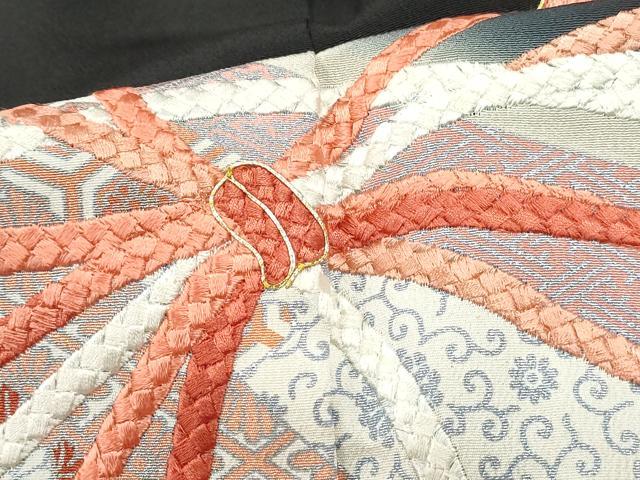 平和屋着物■豪華黒留袖　駒刺繍　江戸紐鬘帯文　暈し染め　銀彩　正絹　逸品　DABF4707qa