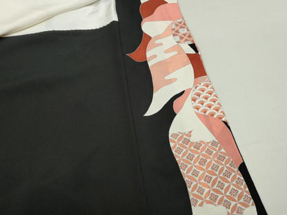 平和屋着物■豪華黒留袖　駒刺繍　江戸紐鬘帯文　暈し染め　銀彩　正絹　逸品　DABF4707qa