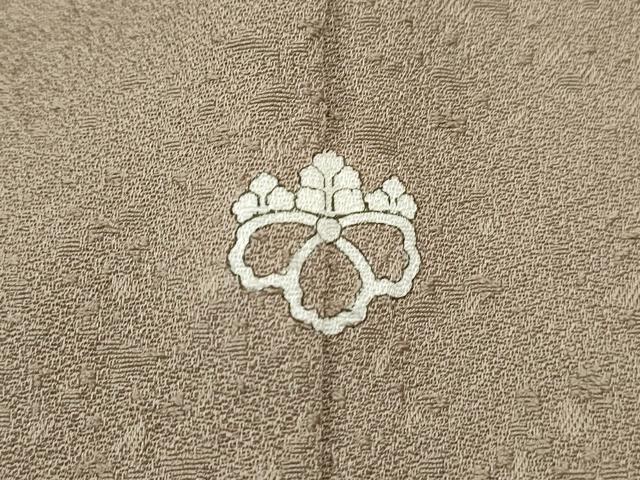 平和屋着物■上質な色無地　霞地紋　白橡色　正絹　逸品　DABF4717qa