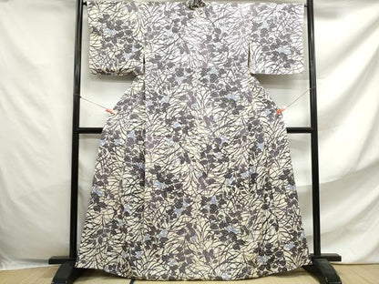 平和屋着物■上質な小紋 草花文 正絹 逸品 DABF4718qa