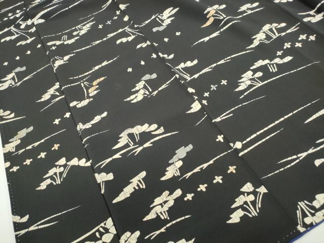 平和屋着物■上質な小紋　幾何学文　黒地　正絹　逸品　DABF4719qa