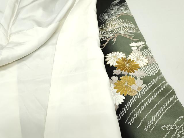 平和屋着物■豪華黒留袖 駒刺繍 浜松御所車花文 暈し染め 金彩 正絹 逸品 DABF4733qa
