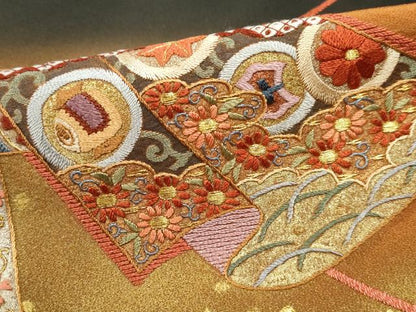 平和屋着物■豪華黒留袖 刺繍 宝尽くし几帳花文 暈し染め 金糸 金彩 正絹 逸品 DABF4738qa