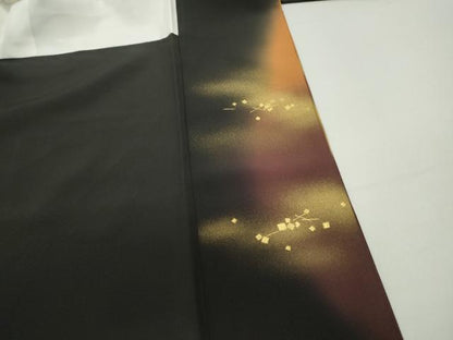 平和屋着物■豪華黒留袖 刺繍 宝尽くし几帳花文 暈し染め 金糸 金彩 正絹 逸品 DABF4738qa