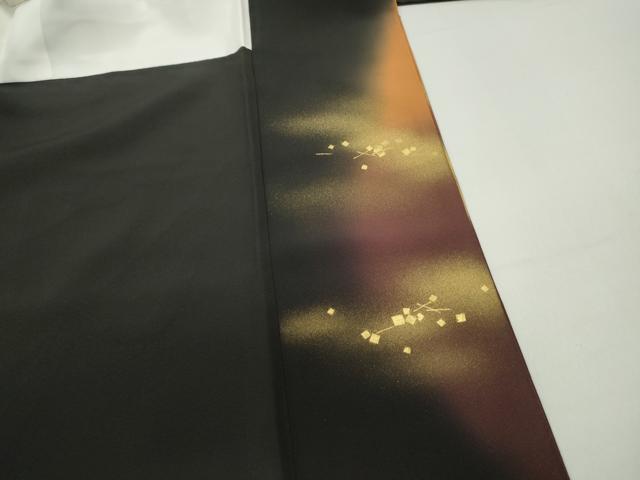 平和屋着物■豪華黒留袖 刺繍 宝尽くし几帳花文 暈し染め 金糸 金彩 正絹 逸品 DABF4738qa