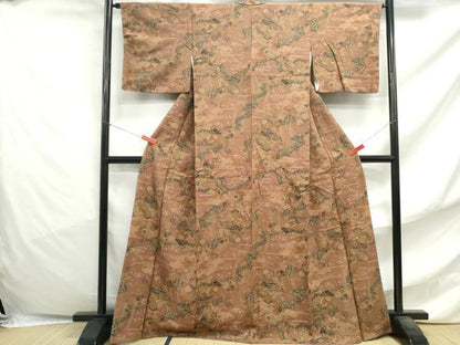 平和屋着物■上質な小紋 流水扇面花文 金彩 正絹 逸品 DABF4742qa