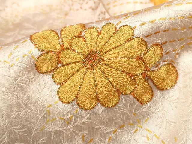 平和屋着物■訪問着 駒刺繍 舞花楓文 正絹 逸品 DABF4746qa
