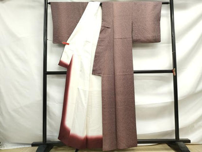 平和屋着物■上質な小紋 霞斜縞文 暈し染め 正絹 逸品 DABF4750qa