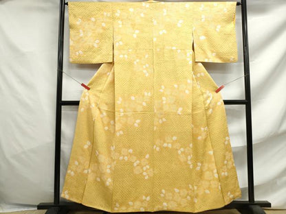 平和屋着物■上質な小紋 総絞り 舞花文 正絹 逸品 DABF4751qa