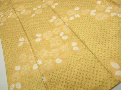 平和屋着物■上質な小紋 総絞り 舞花文 正絹 逸品 DABF4751qa