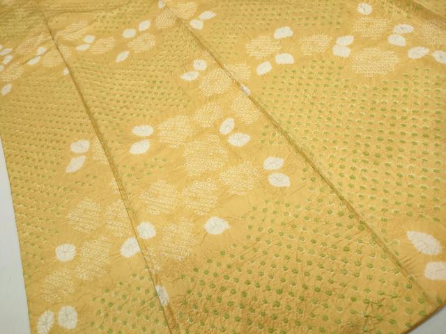 平和屋着物■上質な小紋 総絞り 舞花文 正絹 逸品 DABF4751qa