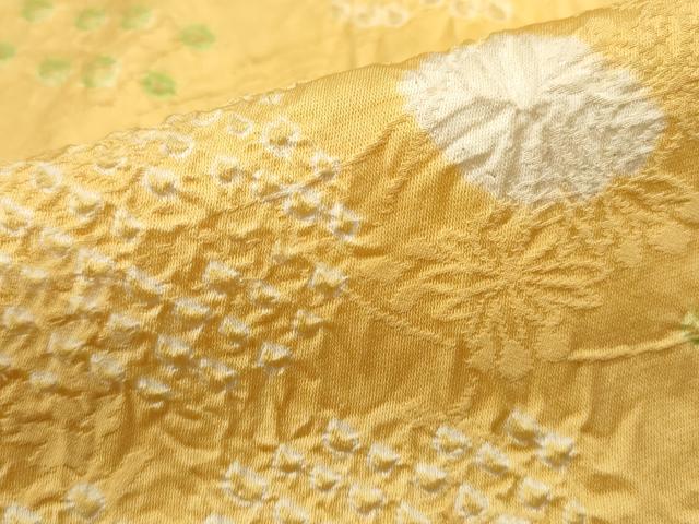 平和屋着物■上質な小紋 総絞り 舞花文 正絹 逸品 DABF4751qa