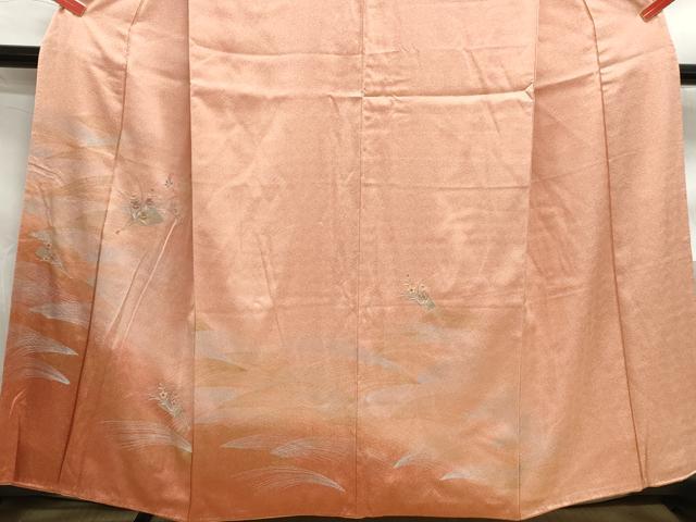 平和屋着物■中国三大刺繍 スワトウ刺繍 汕頭刺繍 訪問着 扇面花文 暈し染め 金銀彩 正絹 逸品 DABF4753qa