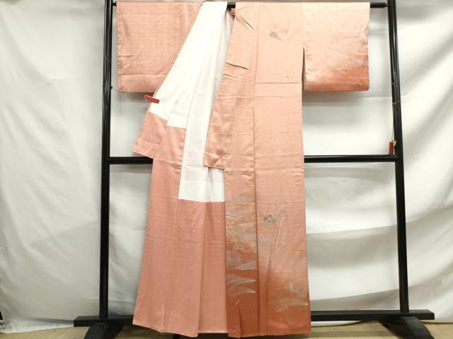 平和屋着物■中国三大刺繍 スワトウ刺繍 汕頭刺繍 訪問着 扇面花文 暈し染め 金銀彩 正絹 逸品 DABF4753qa
