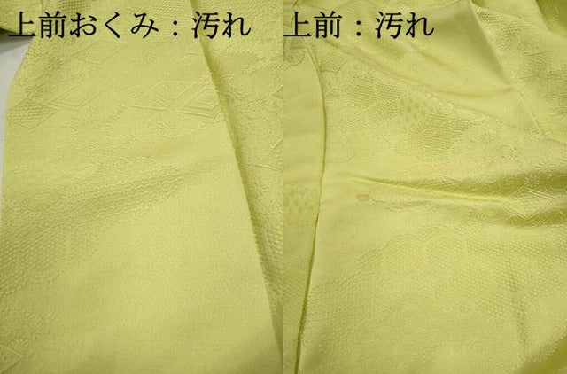 平和屋着物■上質な色無地 雲取り花地紋 若苗色 正絹 逸品 DABF4758qa