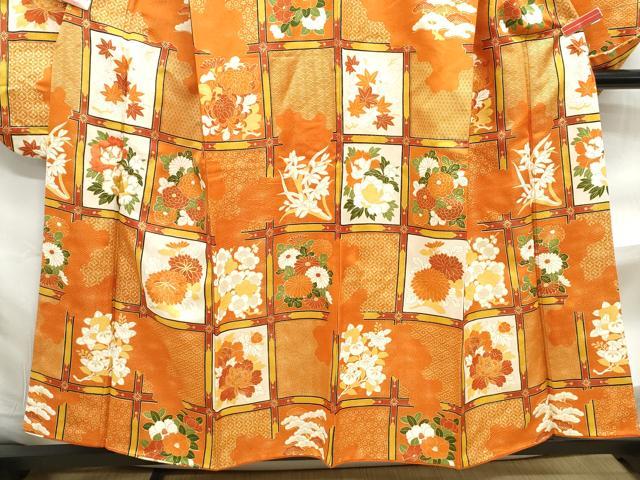平和屋着物■豪華振袖 駒刺繍 天井花丸文 金通し地 金彩 正絹 逸品 DABF4769qa