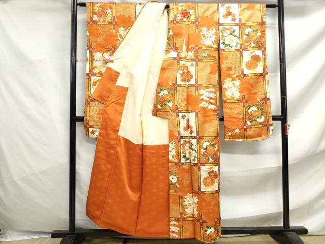 平和屋着物■豪華振袖 駒刺繍 天井花丸文 金通し地 金彩 正絹 逸品 DABF4769qa
